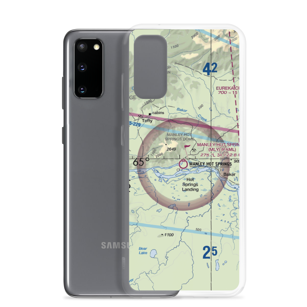 Manley Hot Springs Airport (MLY) VFR Sectional Samsung Case Samsung Galaxy S20 model shown