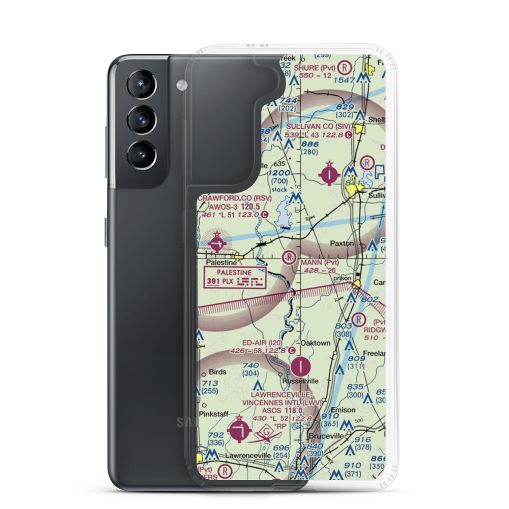 Mann Airport (47IN) VFR Sectional Samsung Case Samsung Galaxy S21 model shown