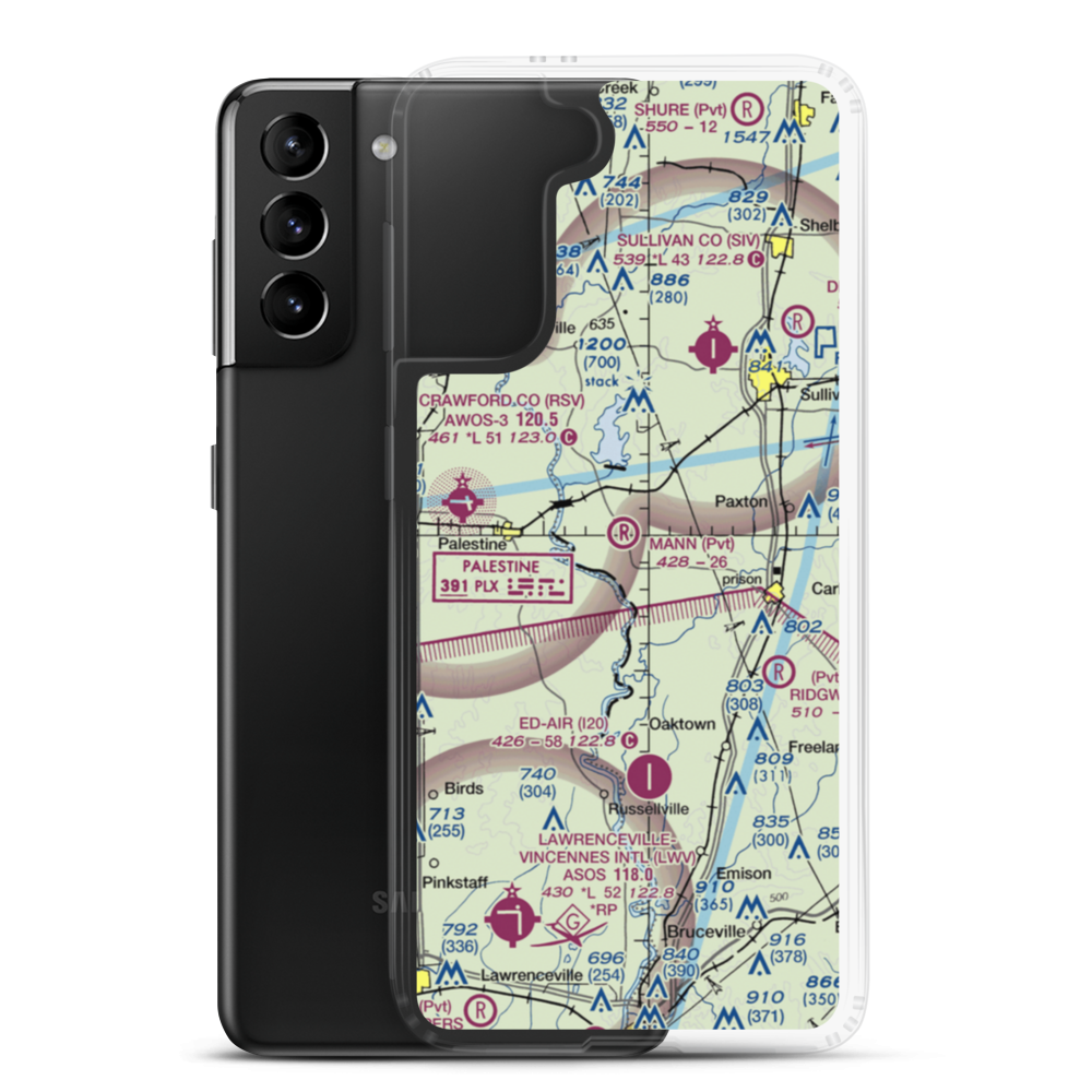 Mann Airport (47IN) VFR Sectional Samsung Case Samsung Galaxy S21 Plus model shown