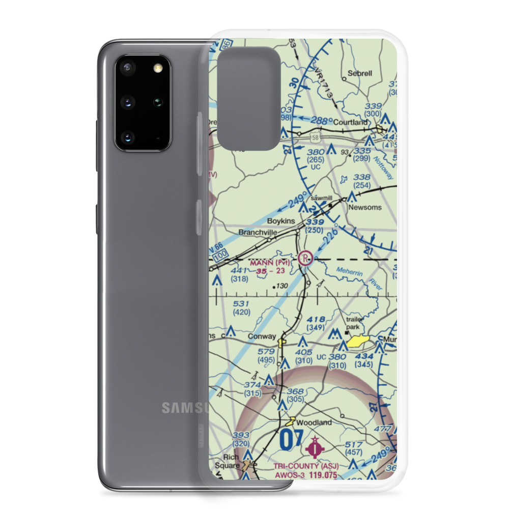 Mann Airport (VG28) VFR Sectional Samsung Case Samsung Galaxy S20 Plus model shown