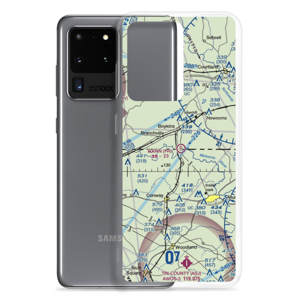 Mann Airport (VG28) VFR Sectional Samsung Case Samsung Galaxy S20 Ultra model shown