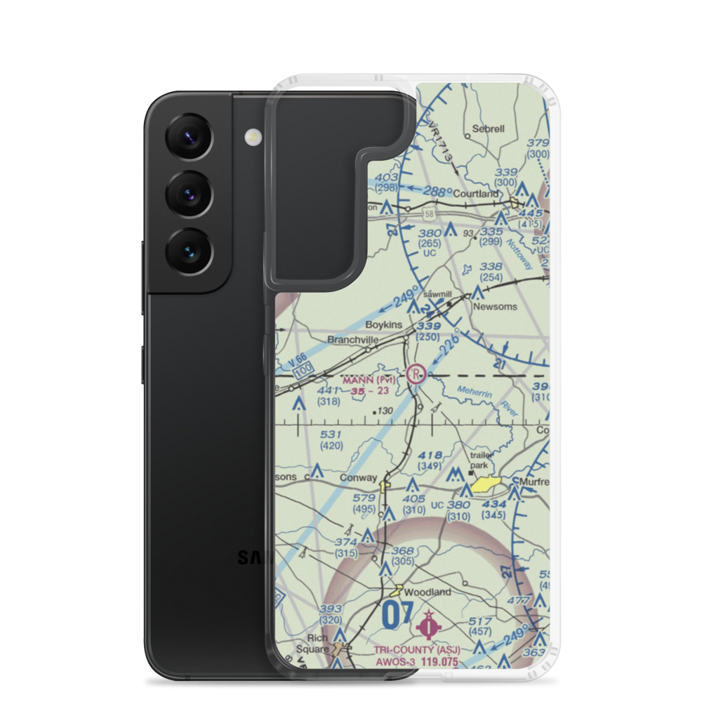 Mann Airport (VG28) VFR Sectional Samsung Case Samsung Galaxy S22 model shown