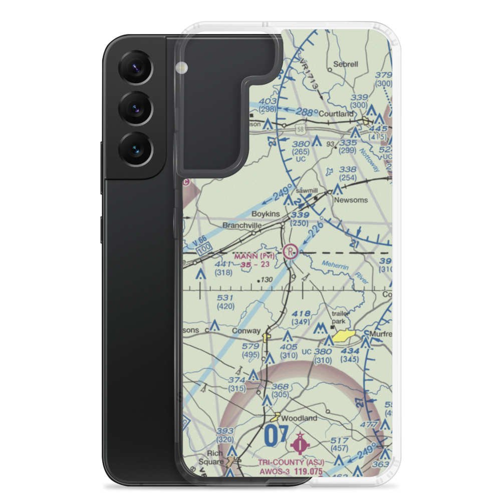 Mann Airport (VG28) VFR Sectional Samsung Case Samsung Galaxy S22 Plus model shown