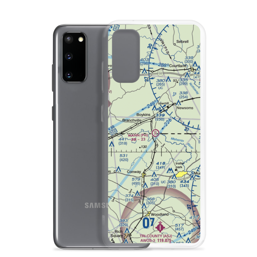 Mann Airport (VG28) VFR Sectional Samsung Case Samsung Galaxy S20 model shown