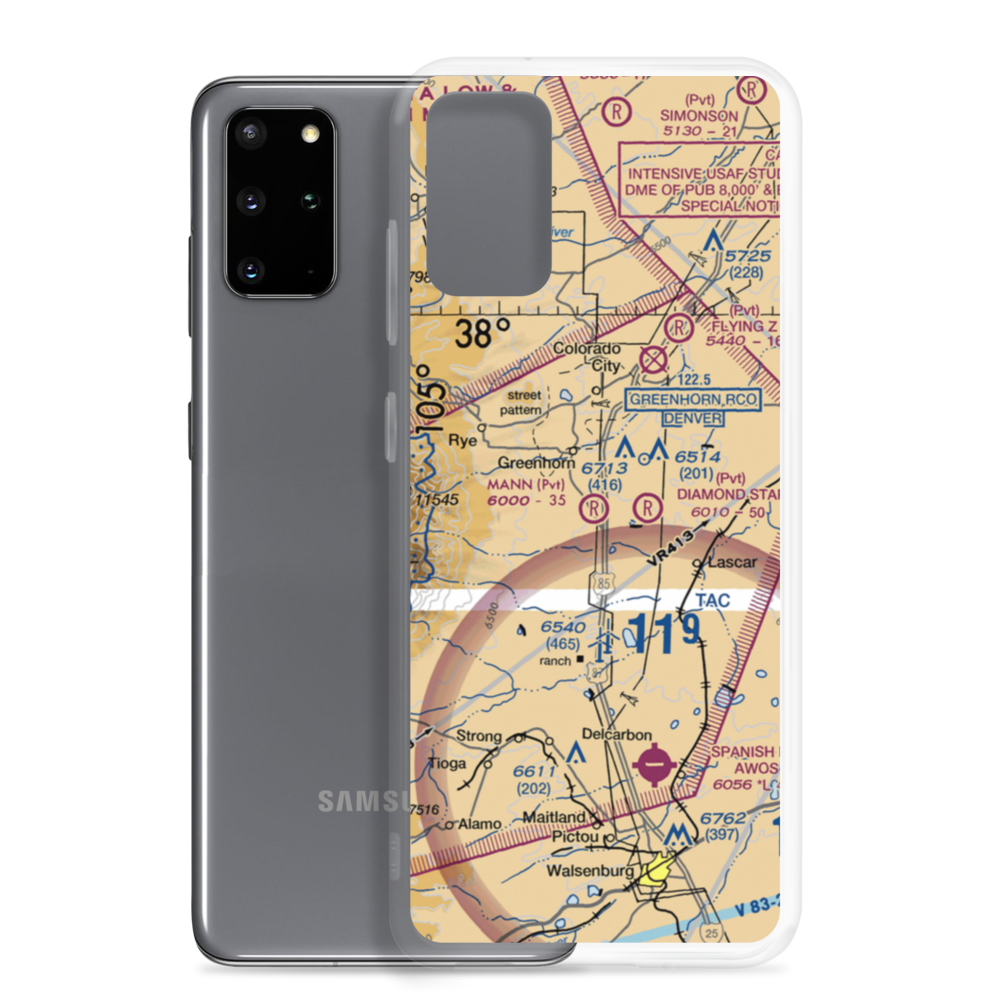 Mann Ranch Airport (95CO) VFR Sectional Samsung Case Samsung Galaxy S20 Plus model shown