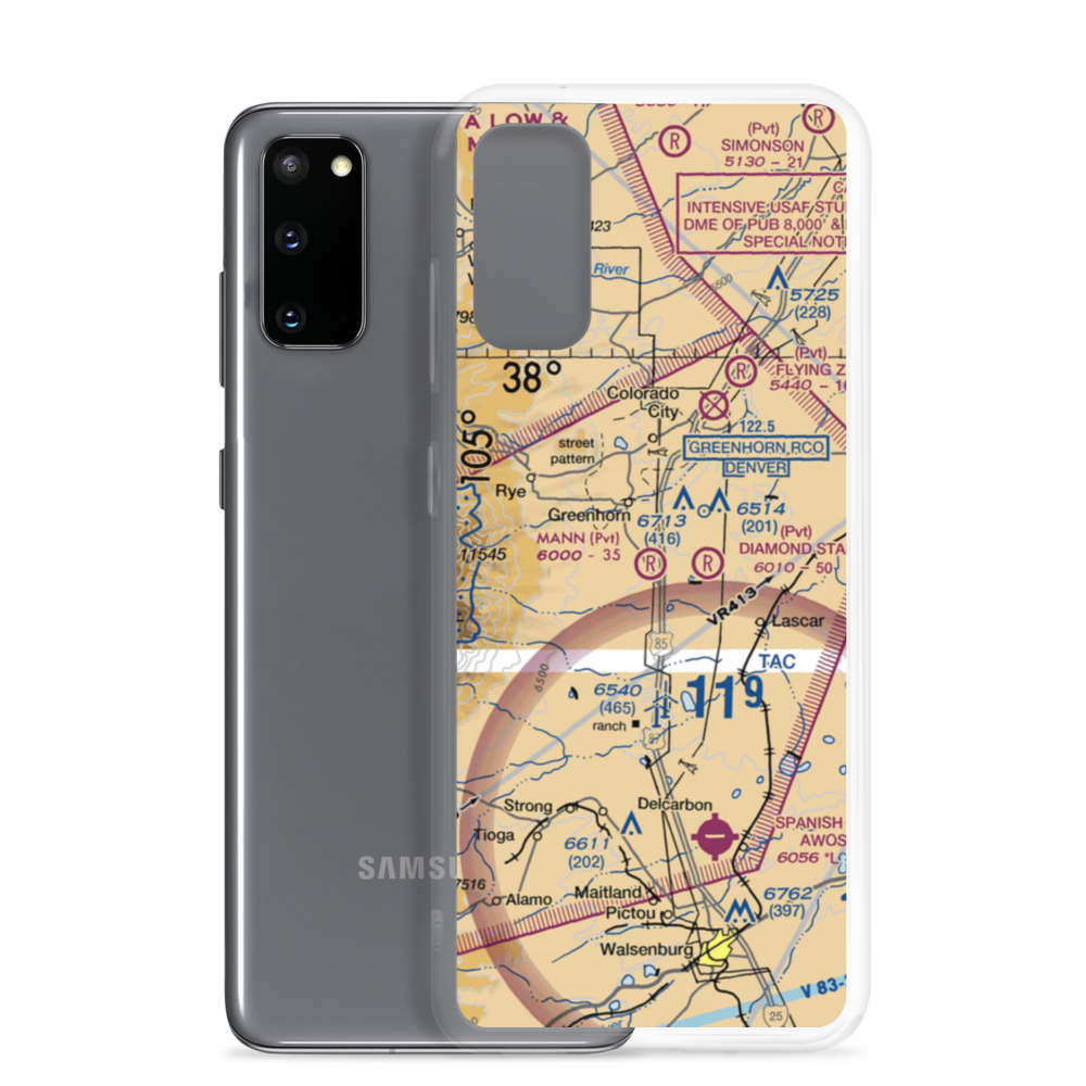 Mann Ranch Airport (95CO) VFR Sectional Samsung Case Samsung Galaxy S20 model shown