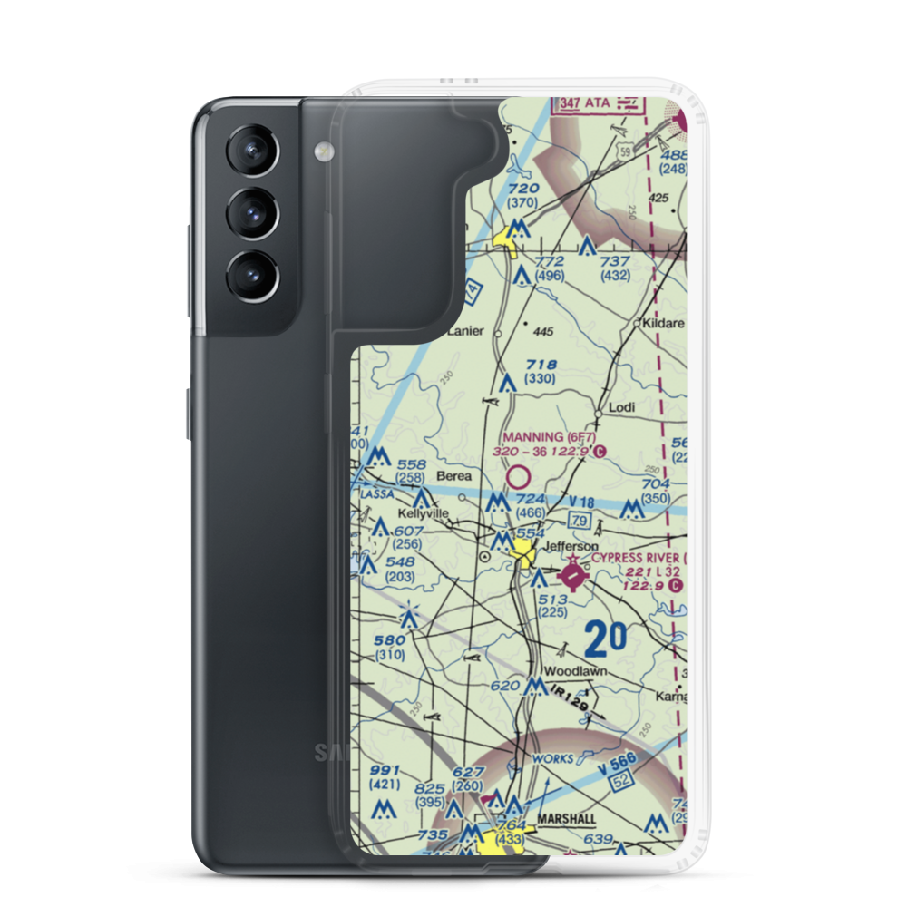 Manning Field (6F7) VFR Sectional Samsung Case Samsung Galaxy S21 model shown