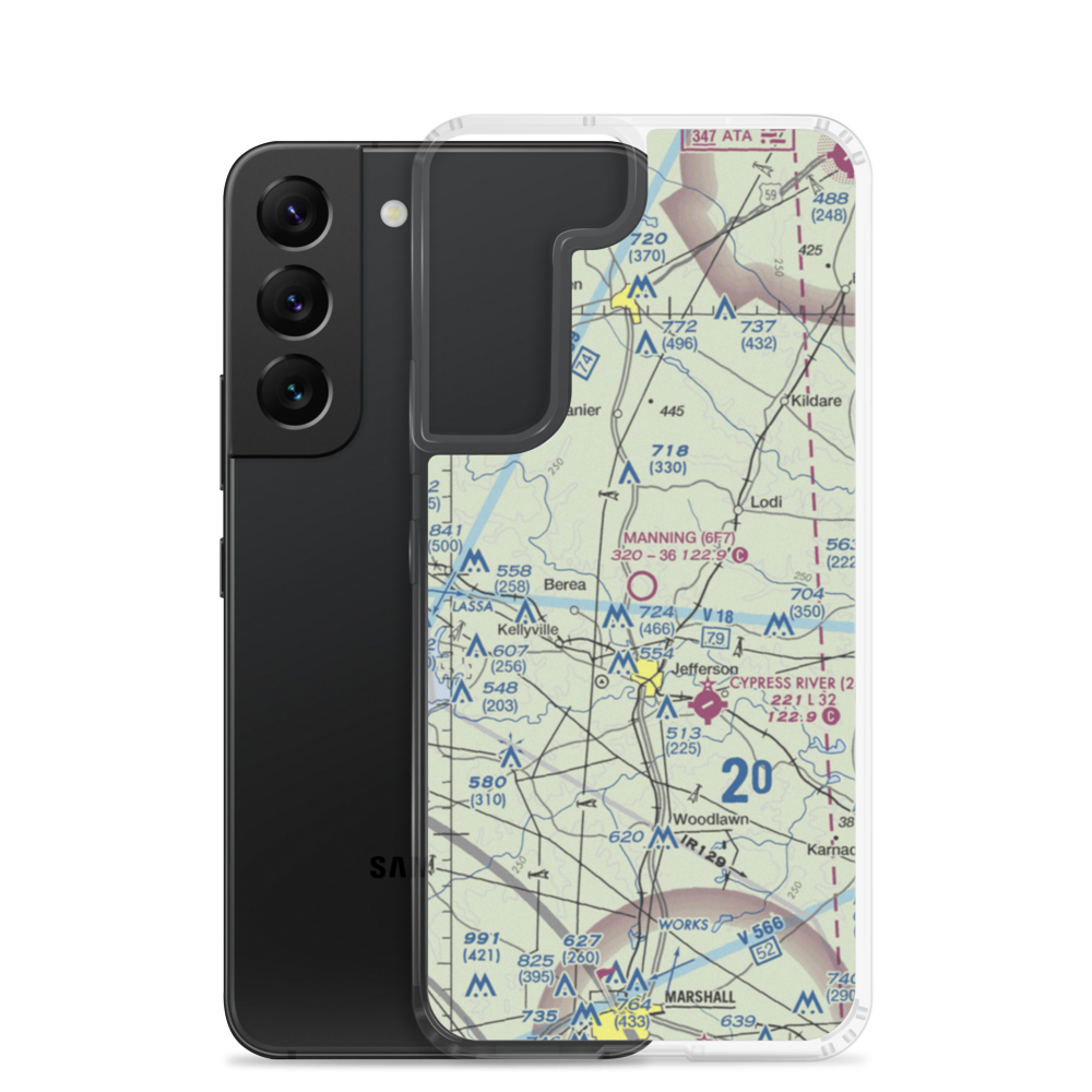 Manning Field (6F7) VFR Sectional Samsung Case Samsung Galaxy S22 model shown