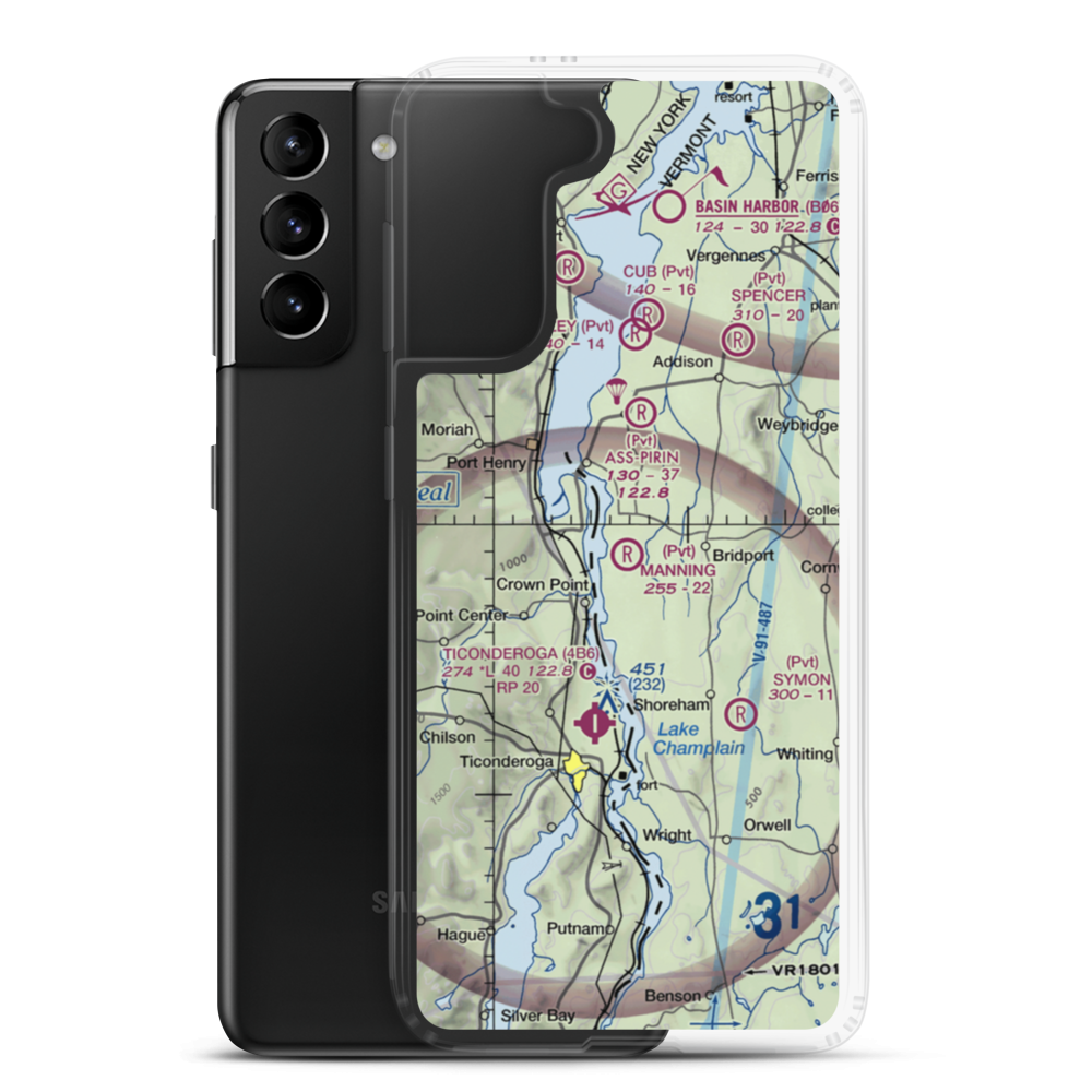 Manning Personal Airstrip (VT10) VFR Sectional Samsung Case Samsung Galaxy S21 Plus model shown