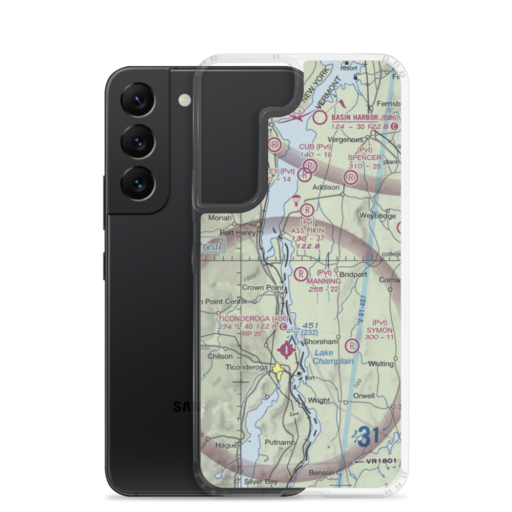 Manning Personal Airstrip (VT10) VFR Sectional Samsung Case Samsung Galaxy S22 model shown