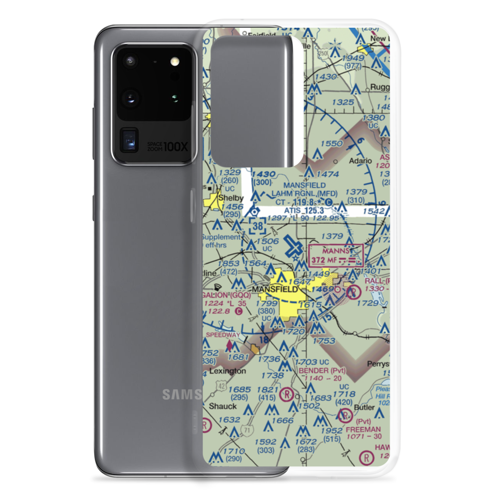 Mansfield Lahm Regional Airport (MFD) VFR Sectional Samsung Case Samsung Galaxy S20 Ultra model shown