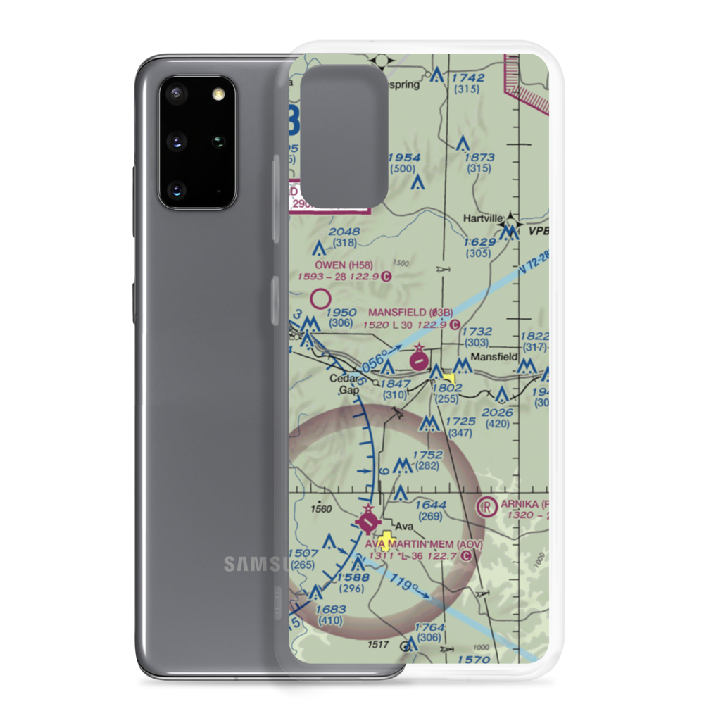 Mansfield Municipal Airport (03B) VFR Sectional Samsung Case Samsung Galaxy S20 Plus model shown