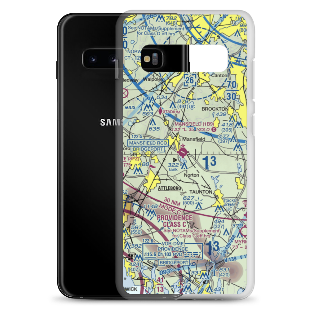 Mansfield Municipal Airport (1B9) VFR Sectional Samsung Case Samsung Galaxy S10+ model shown