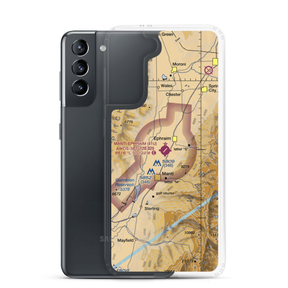 Manti-Ephraim Airport (41U) VFR Sectional Samsung Case Samsung Galaxy S21 model shown