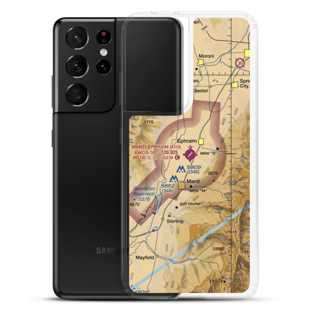 Manti-Ephraim Airport (41U) VFR Sectional Samsung Case Samsung Galaxy S21 Ultra model shown