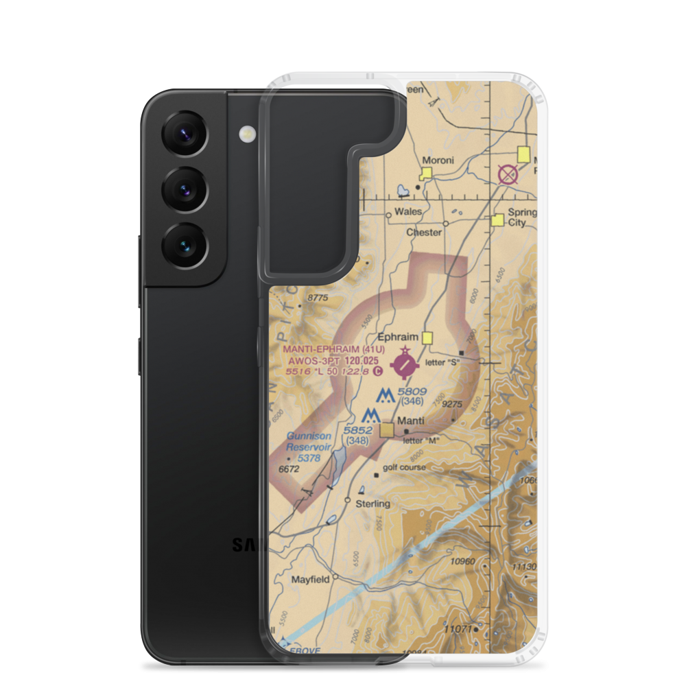 Manti-Ephraim Airport (41U) VFR Sectional Samsung Case Samsung Galaxy S22 model shown