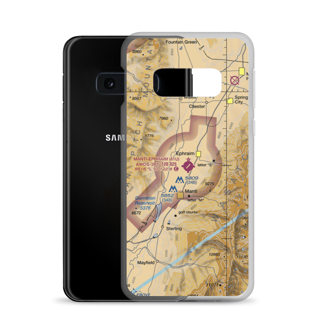 Manti-Ephraim Airport (41U) VFR Sectional Samsung Case Samsung Galaxy S10e model shown
