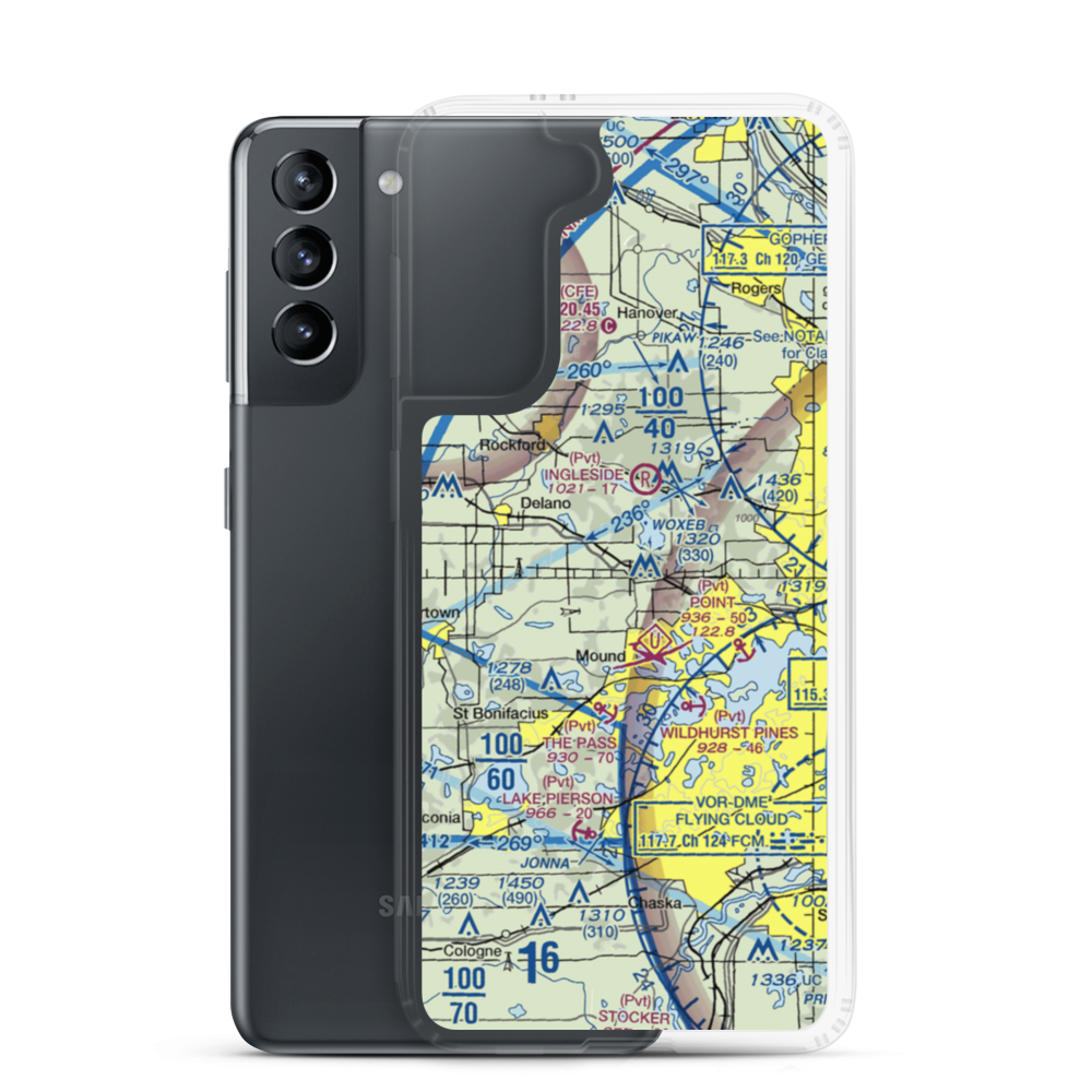 Maple Airport (MN69) VFR Sectional Samsung Case Samsung Galaxy S21 model shown