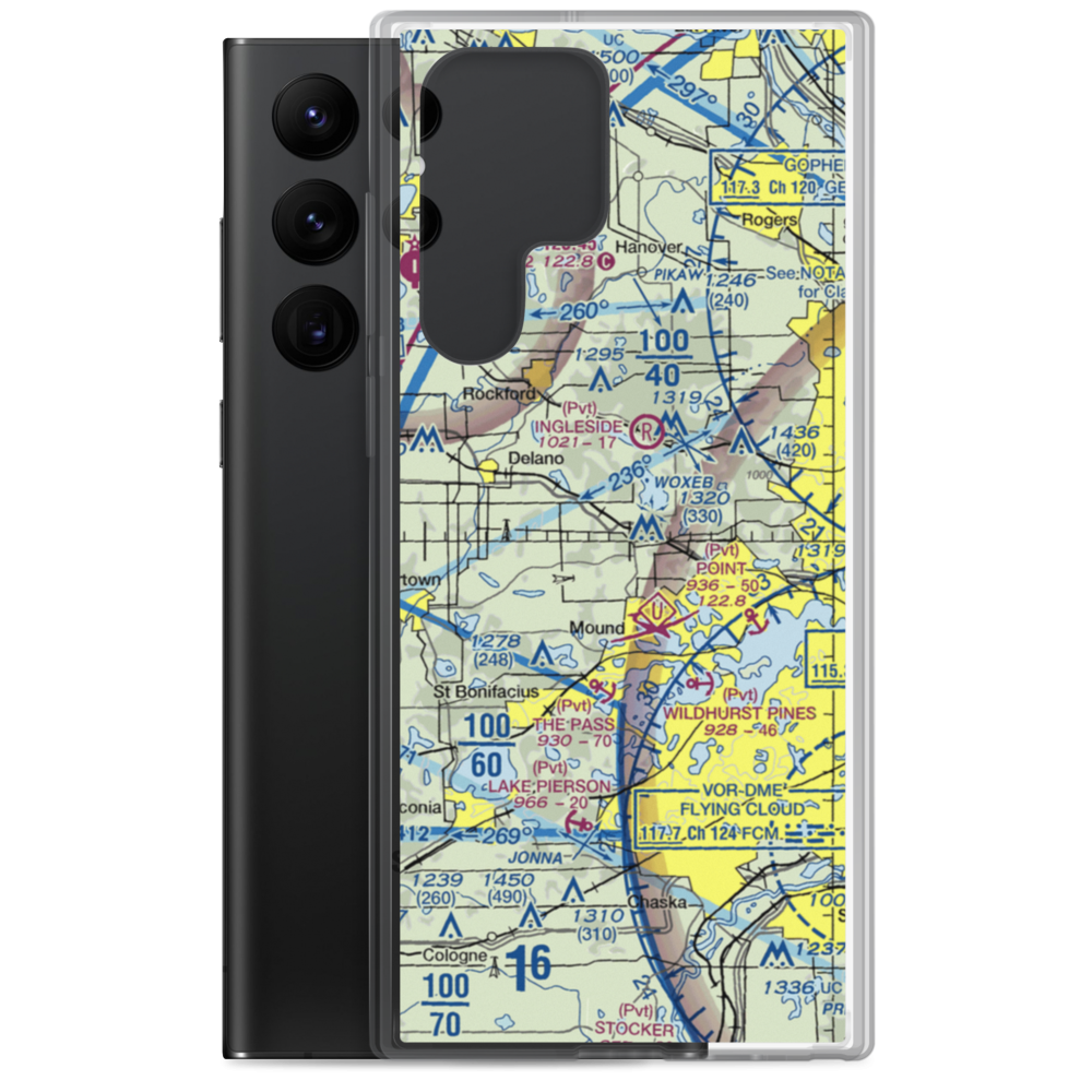 Maple Airport (MN69) VFR Sectional Samsung Case Samsung Galaxy S22 Ultra model shown