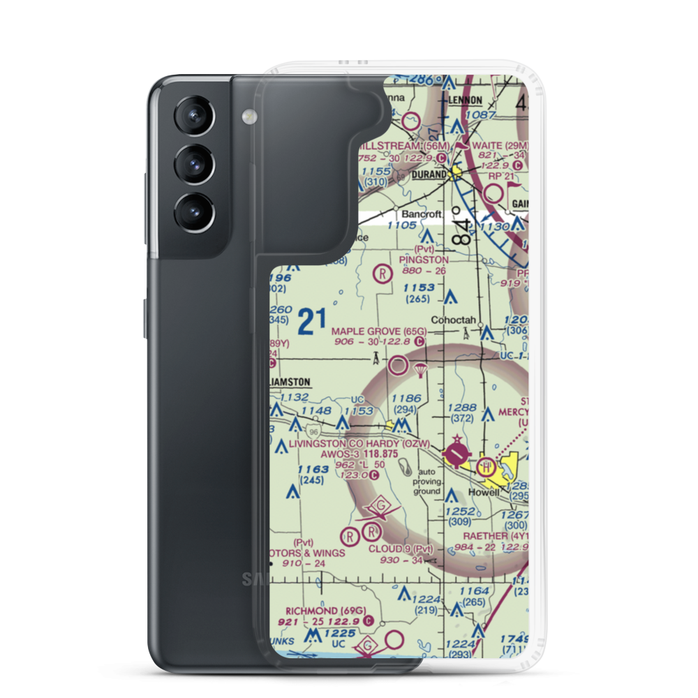 Maple Grove Heliport (E66) VFR Sectional Samsung Case Samsung Galaxy S21 model shown