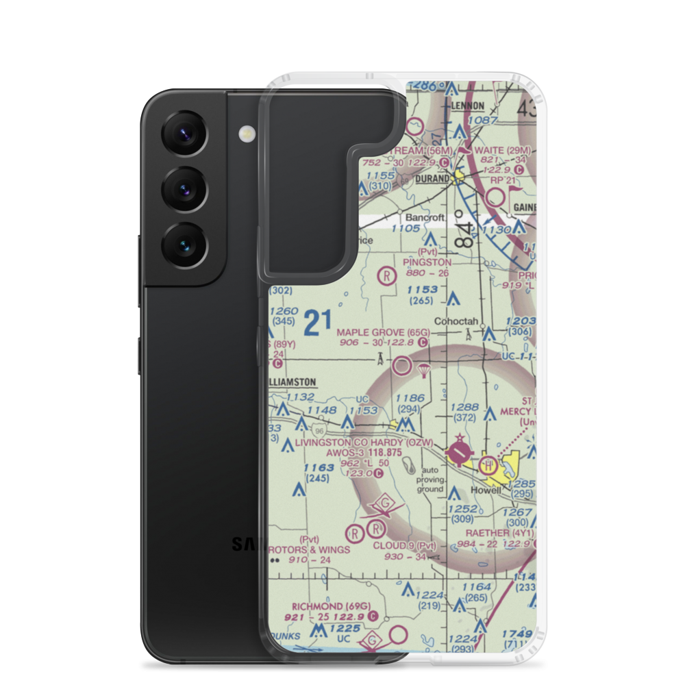 Maple Grove Heliport (E66) VFR Sectional Samsung Case Samsung Galaxy S22 model shown