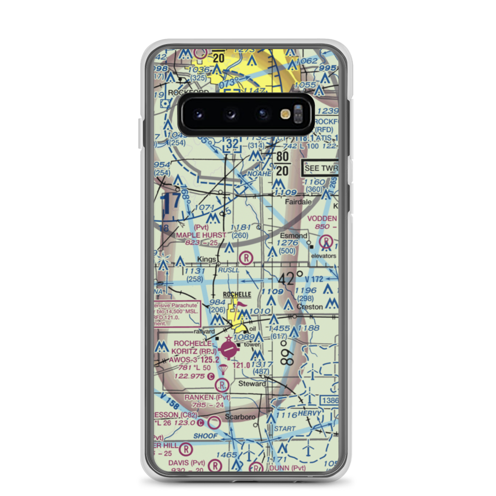 Maple Hurst Farms Airport (LL74) VFR Sectional Samsung Case Samsung Galaxy S10 model shown