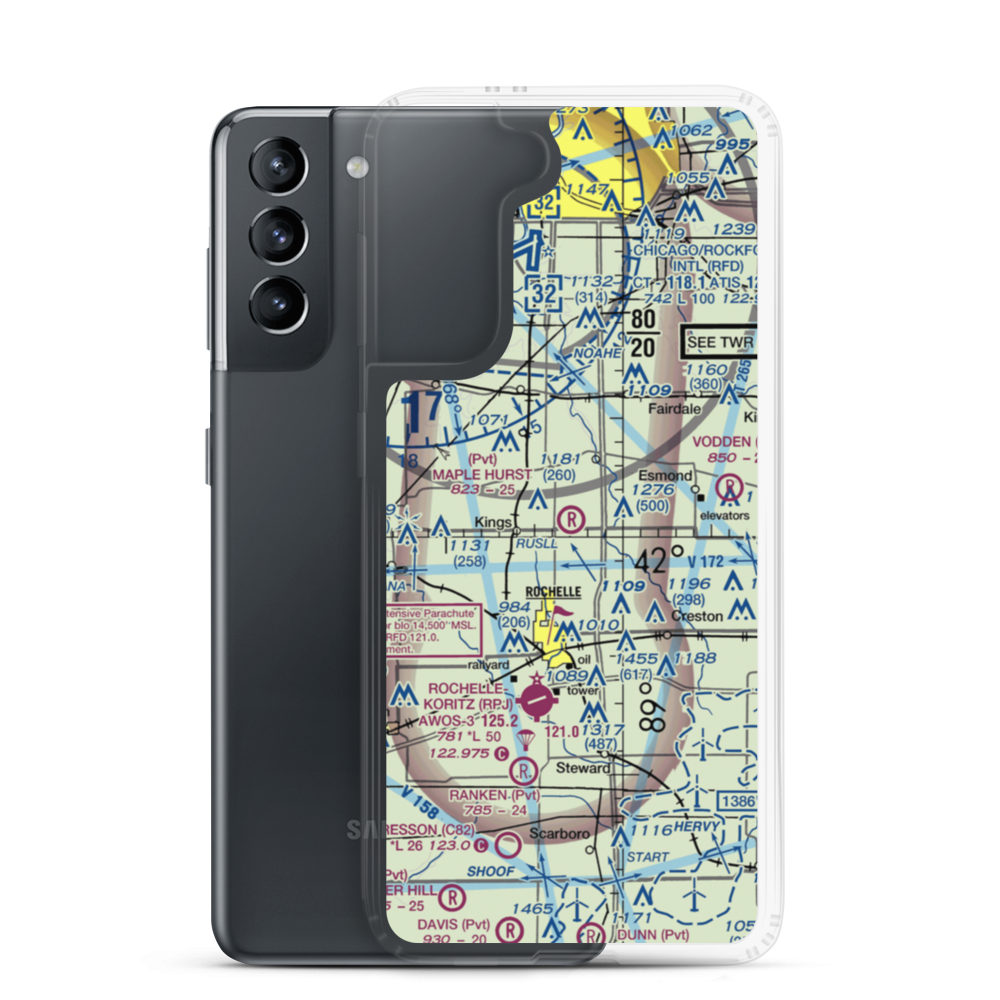 Maple Hurst Farms Airport (LL74) VFR Sectional Samsung Case Samsung Galaxy S21 model shown