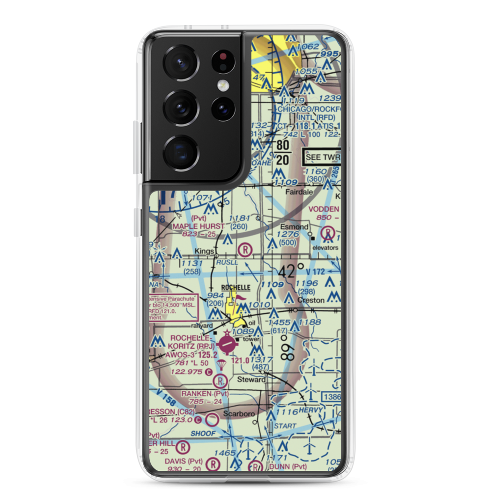 Maple Hurst Farms Airport (LL74) VFR Sectional Samsung Case Samsung Galaxy S21 Ultra model shown