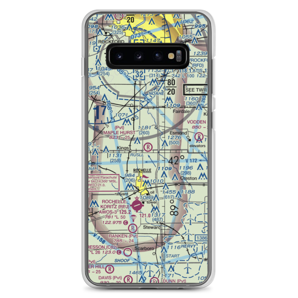 Maple Hurst Farms Airport (LL74) VFR Sectional Samsung Case Samsung Galaxy S10+ model shown