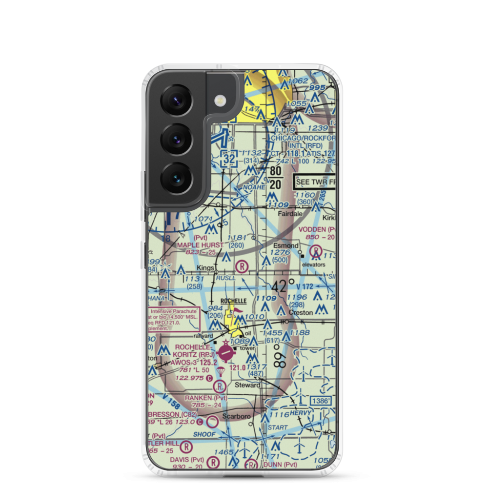 Maple Hurst Farms Airport (LL74) VFR Sectional Samsung Case Samsung Galaxy S22 model shown