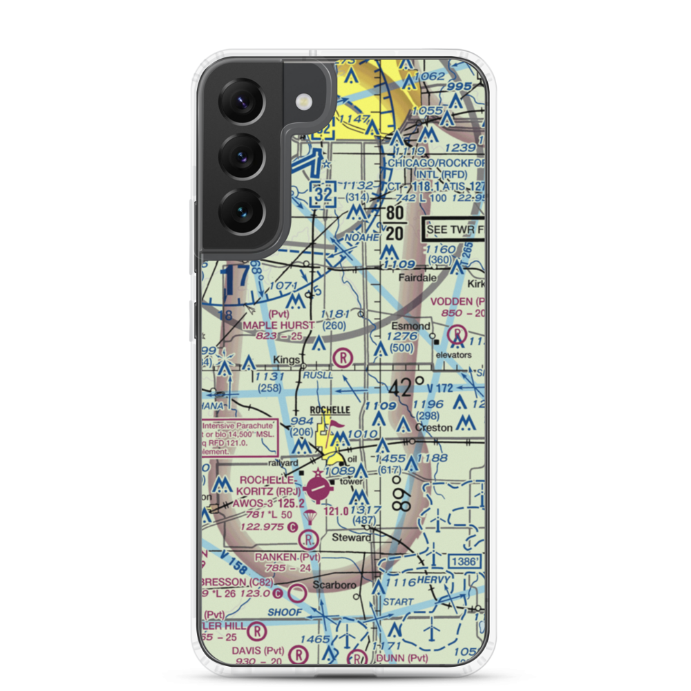 Maple Hurst Farms Airport (LL74) VFR Sectional Samsung Case Samsung Galaxy S22 Plus model shown
