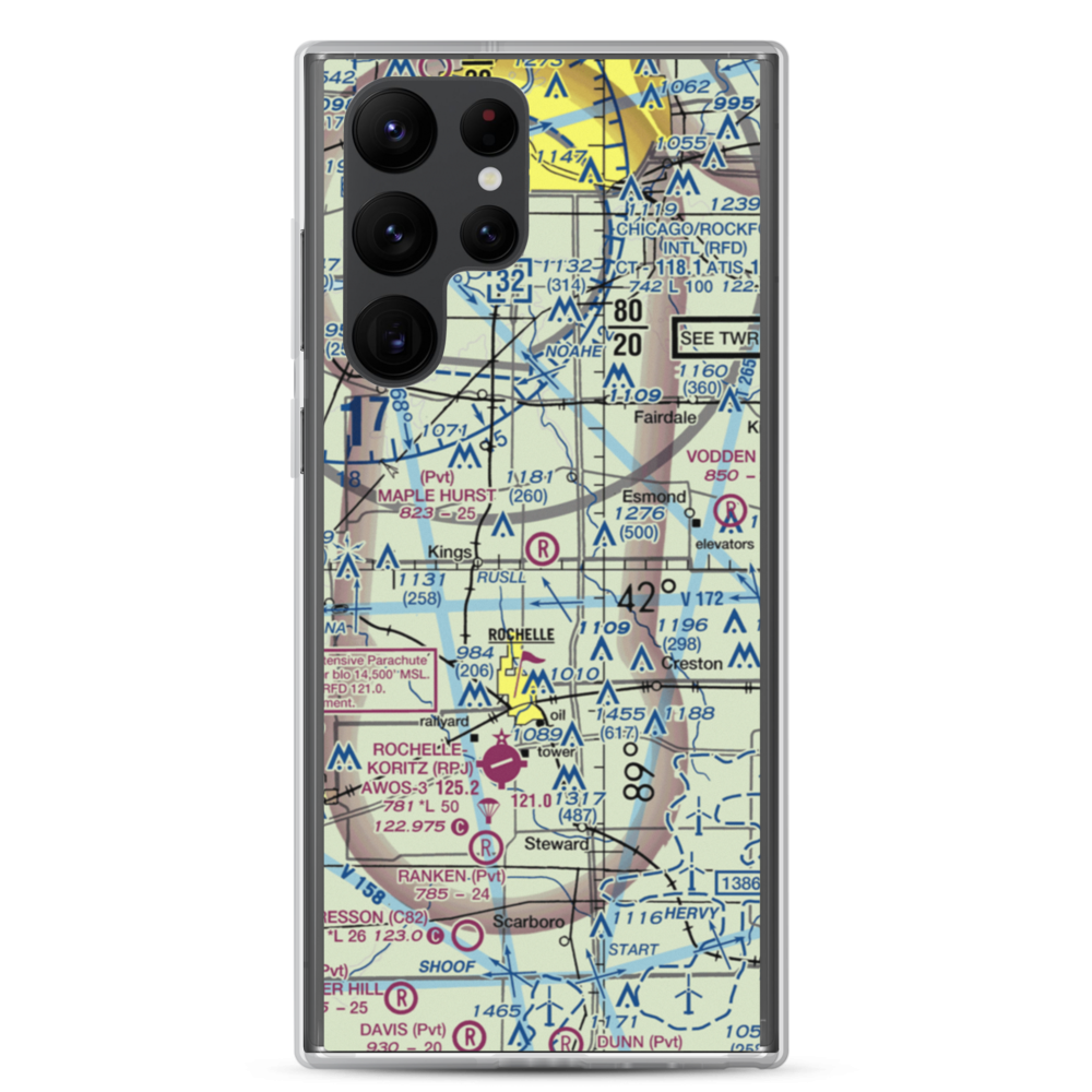 Maple Hurst Farms Airport (LL74) VFR Sectional Samsung Case Samsung Galaxy S22 Ultra model shown