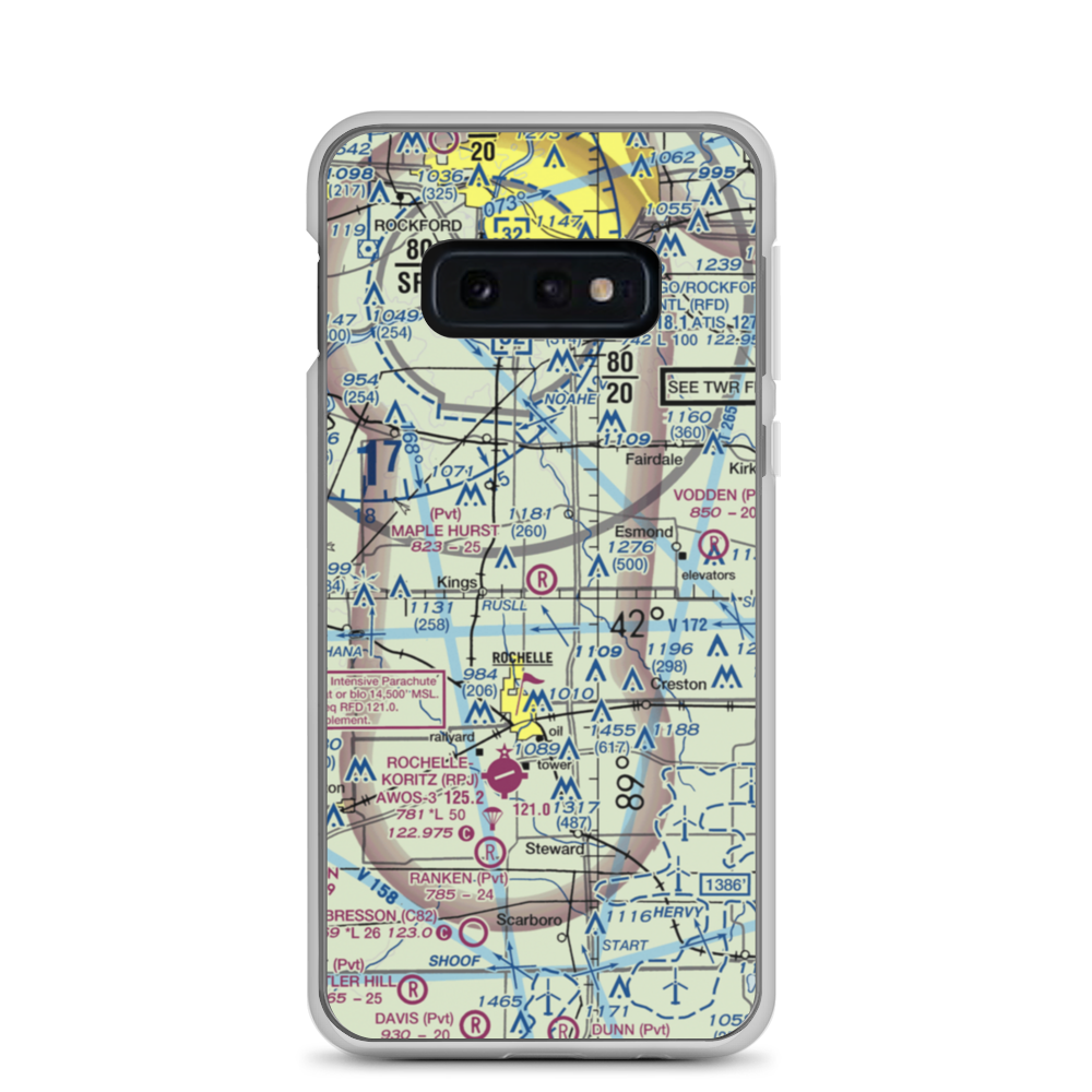 Maple Hurst Farms Airport (LL74) VFR Sectional Samsung Case Samsung Galaxy S10e model shown