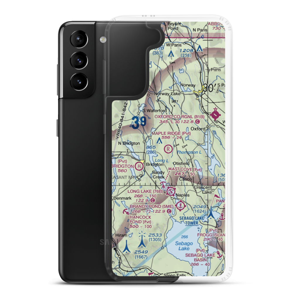 Maple Ridge Airport (03ME) VFR Sectional Samsung Case Samsung Galaxy S21 Plus model shown