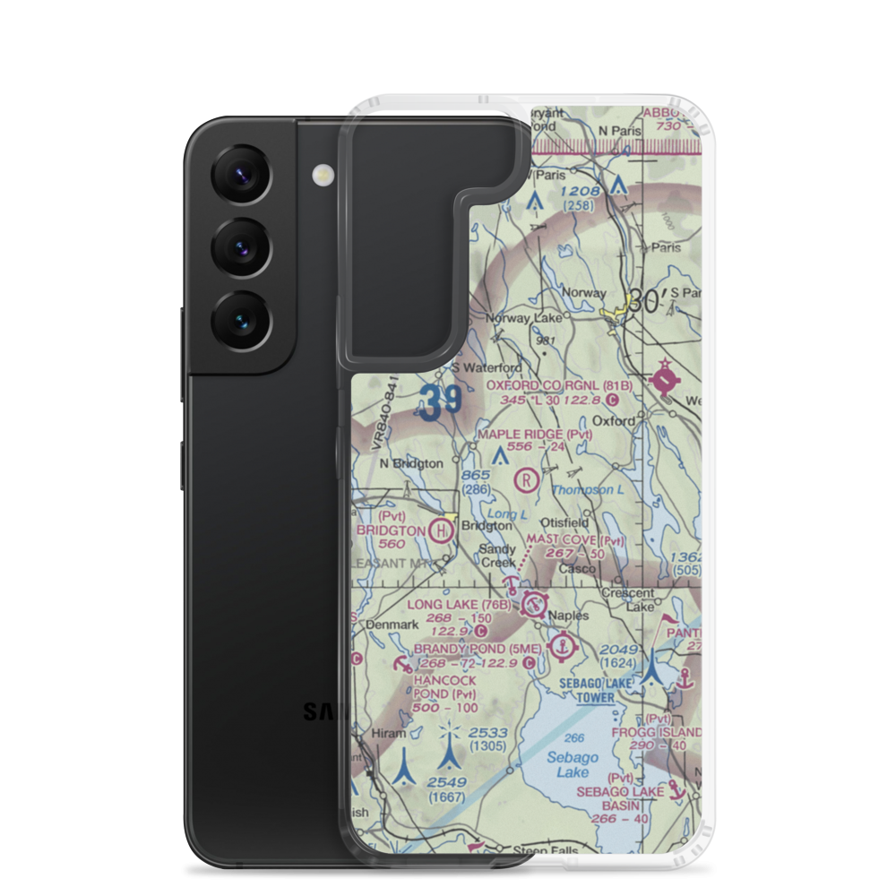 Maple Ridge Airport (03ME) VFR Sectional Samsung Case Samsung Galaxy S22 model shown