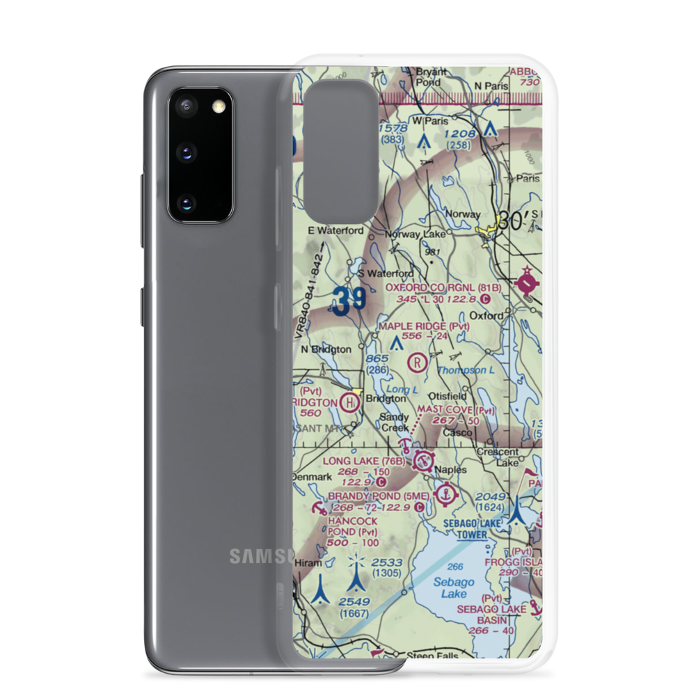 Maple Ridge Airport (03ME) VFR Sectional Samsung Case Samsung Galaxy S20 model shown