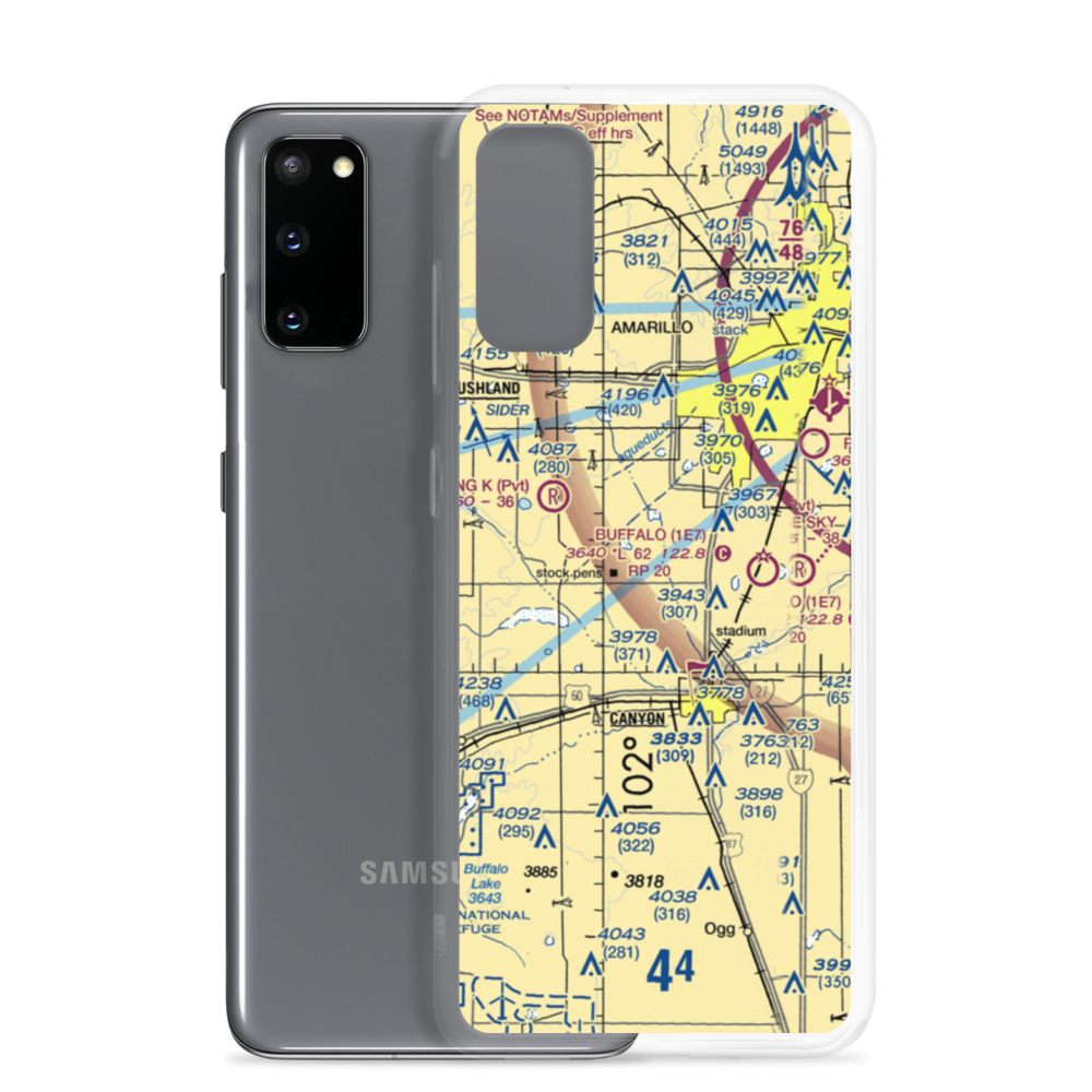 Maples Field (1E9) VFR Sectional Samsung Case Samsung Galaxy S20 model shown