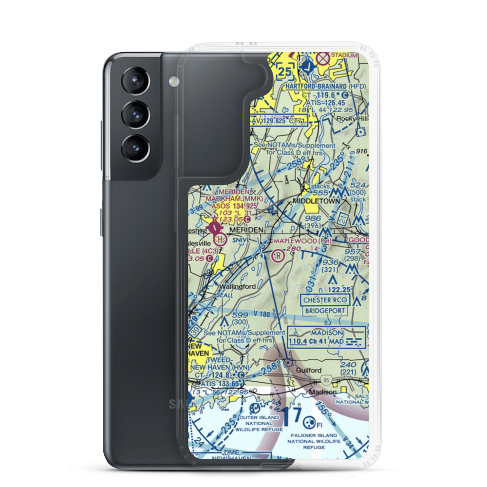 Maplewood Farm Airport (CT39) VFR Sectional Samsung Case Samsung Galaxy S21 model shown