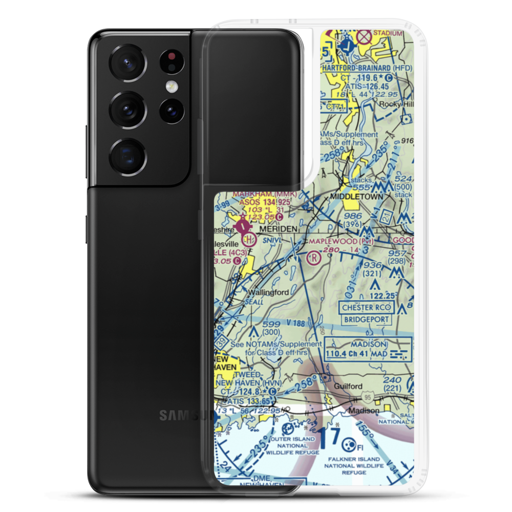 Maplewood Farm Airport (CT39) VFR Sectional Samsung Case Samsung Galaxy S21 Ultra model shown