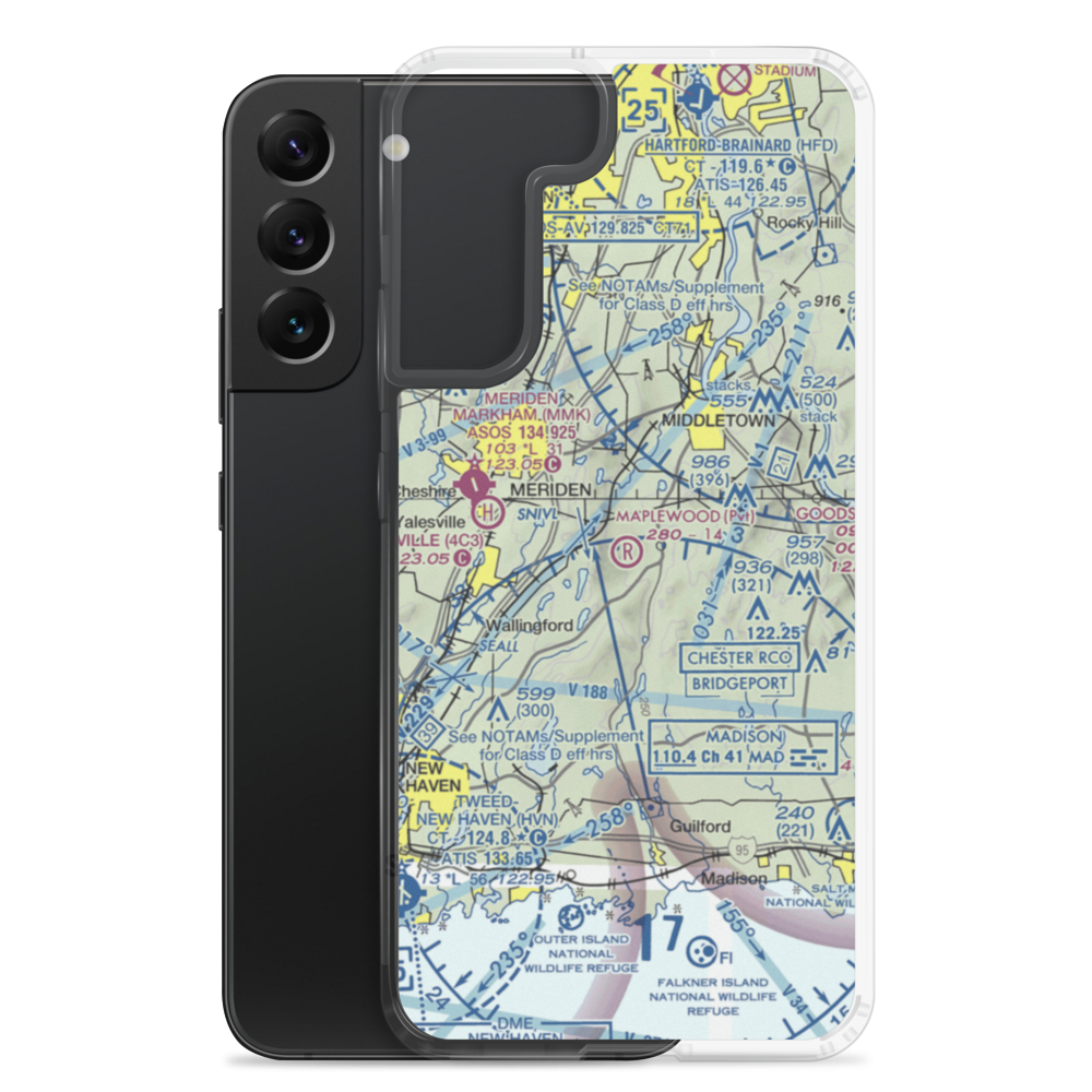 Maplewood Farm Airport (CT39) VFR Sectional Samsung Case Samsung Galaxy S22 Plus model shown