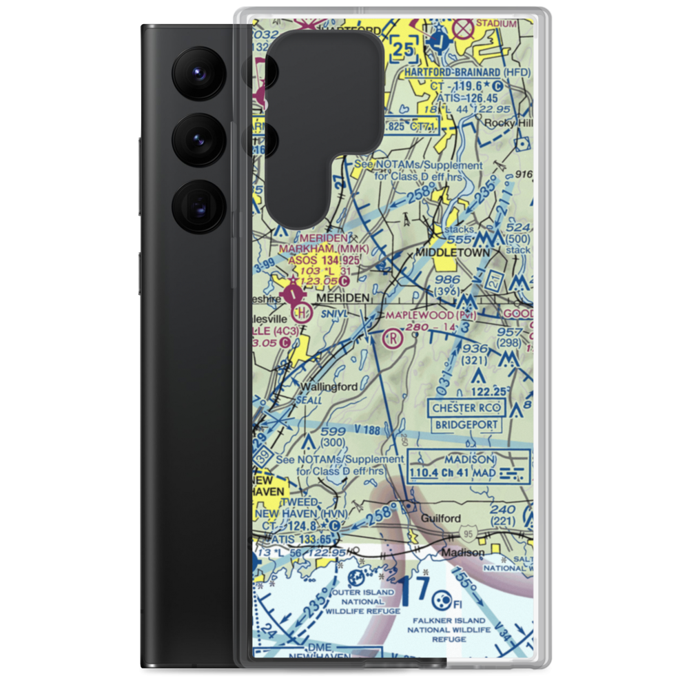 Maplewood Farm Airport (CT39) VFR Sectional Samsung Case Samsung Galaxy S22 Ultra model shown
