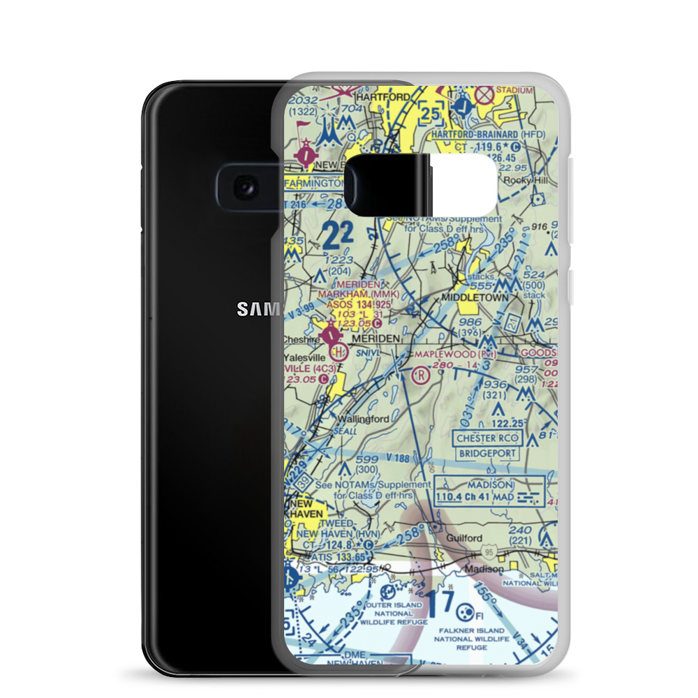 Maplewood Farm Airport (CT39) VFR Sectional Samsung Case Samsung Galaxy S10e model shown
