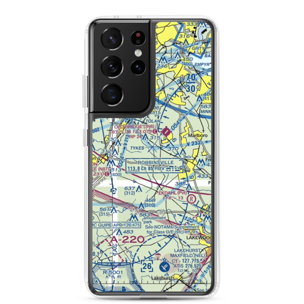 Mar Bar L Farms Airport (NJ46) VFR Sectional Samsung Case Samsung Galaxy S21 Ultra model shown