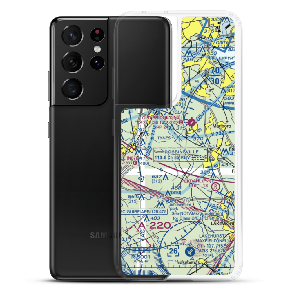 Mar Bar L Farms Airport (NJ46) VFR Sectional Samsung Case Samsung Galaxy S21 Ultra model shown