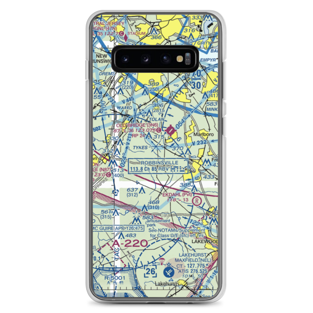 Mar Bar L Farms Airport (NJ46) VFR Sectional Samsung Case Samsung Galaxy S10+ model shown