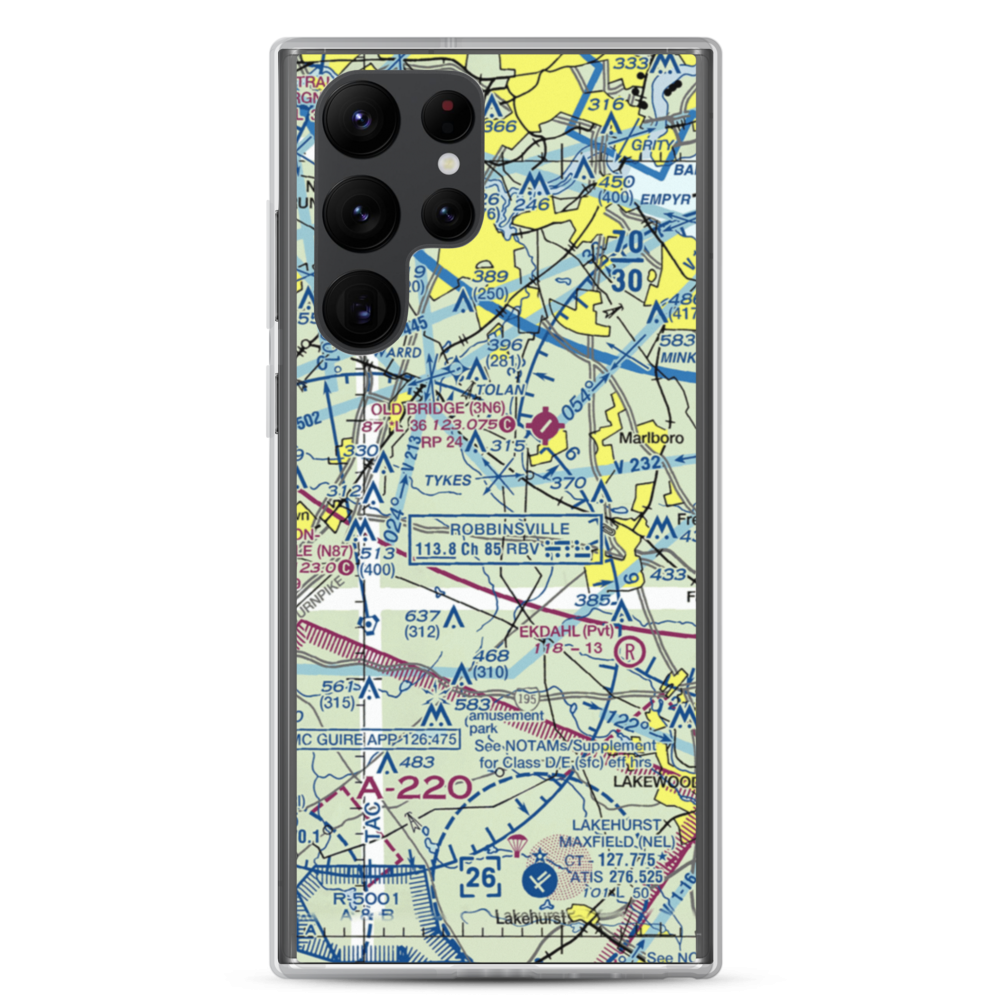 Mar Bar L Farms Airport (NJ46) VFR Sectional Samsung Case Samsung Galaxy S22 Ultra model shown