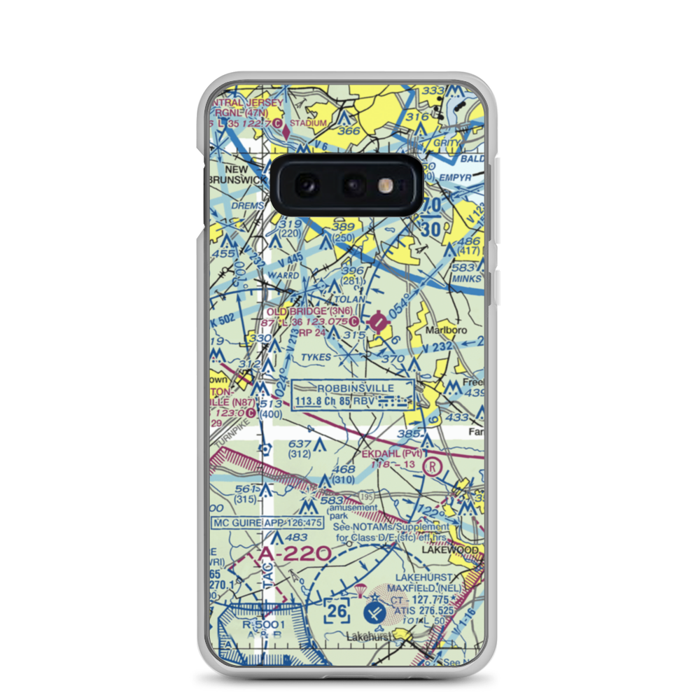 Mar Bar L Farms Airport (NJ46) VFR Sectional Samsung Case Samsung Galaxy S10e model shown