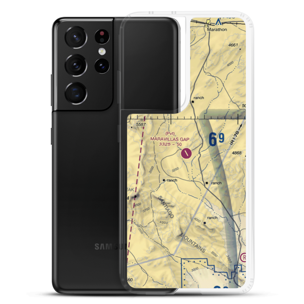 Maravillas Gap Ranch Airport (48XS) VFR Sectional Samsung Case Samsung Galaxy S21 Ultra model shown