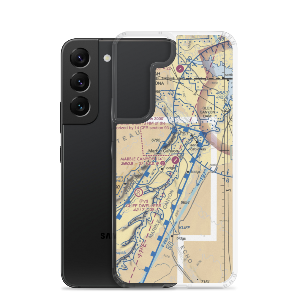 Marble Canyon Airport (L41) VFR Sectional Samsung Case Samsung Galaxy S22 model shown
