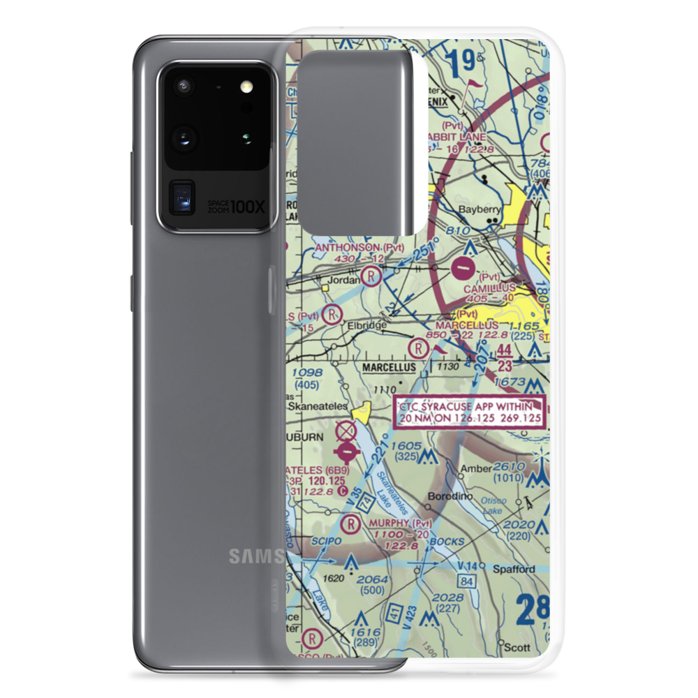 Marcellus Airport (NK71) VFR Sectional Samsung Case Samsung Galaxy S20 Ultra model shown